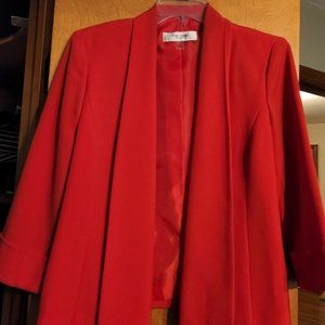 red deconstructed blazer/jacket